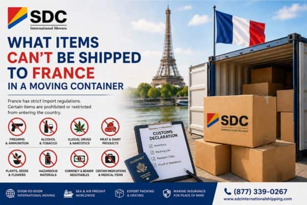 What Items Cannot Be Shipped to France in a Moving Container?